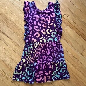 PixieLane Girls Purple Rainbow Animal Print Sleeveless Dress Size 7